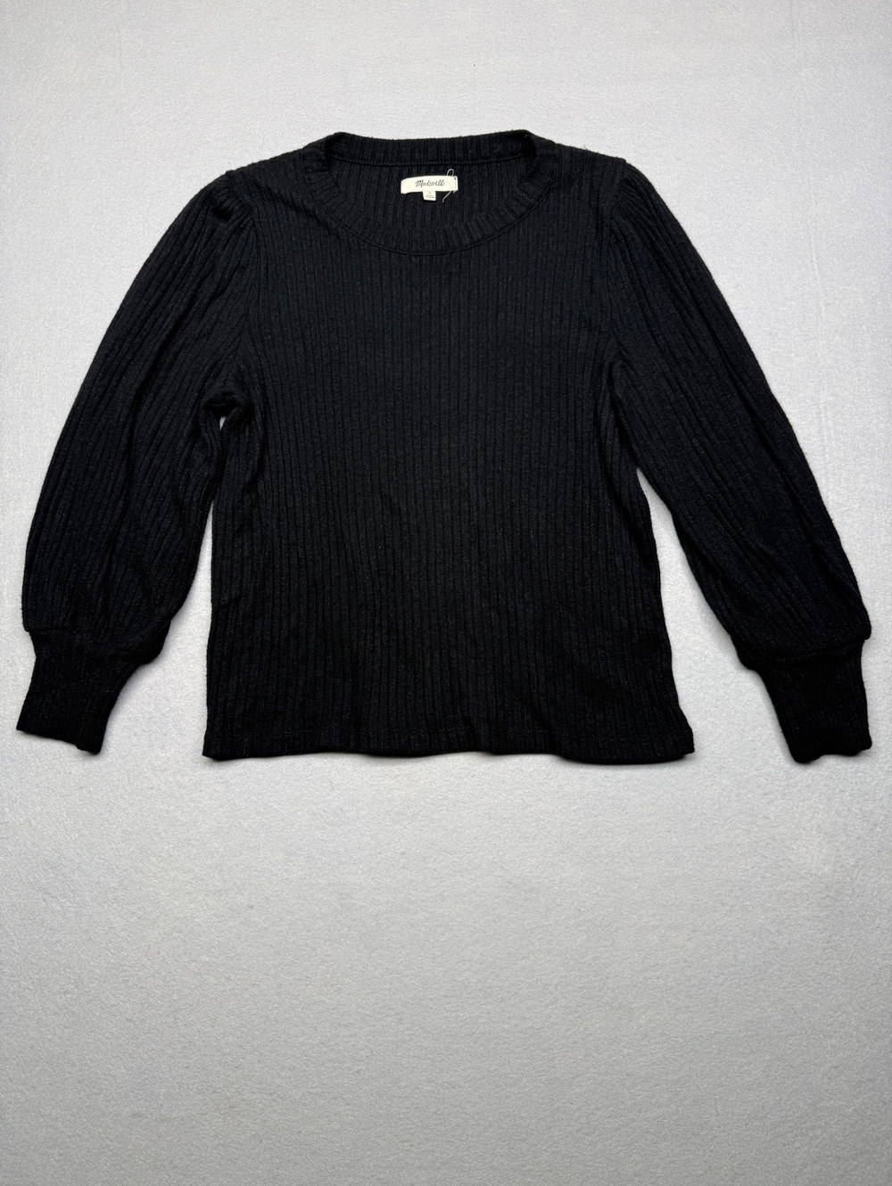 Madewell Ribbed Knit Sweater Women S Black Pullover